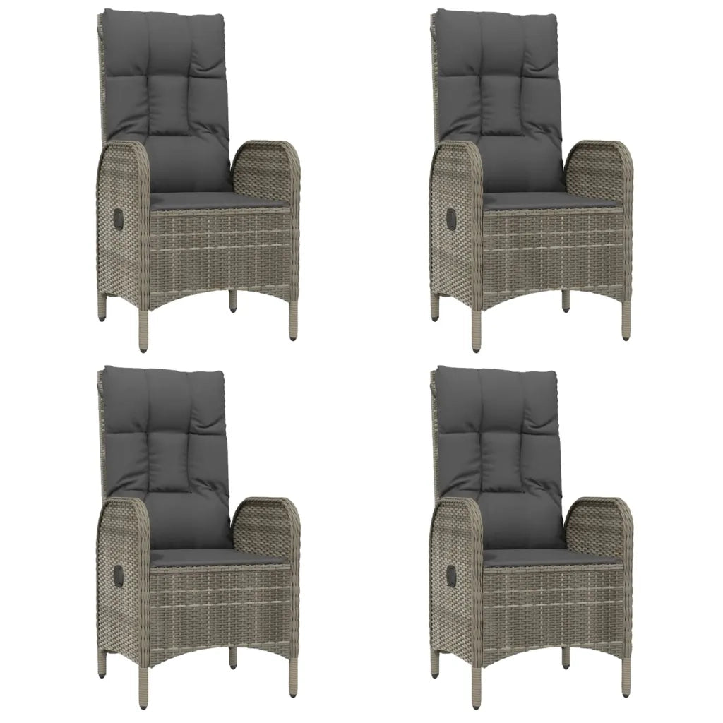Set da Pranzo da Giardino 5 pz con Cuscini in Polyrattan Grigio 3185025