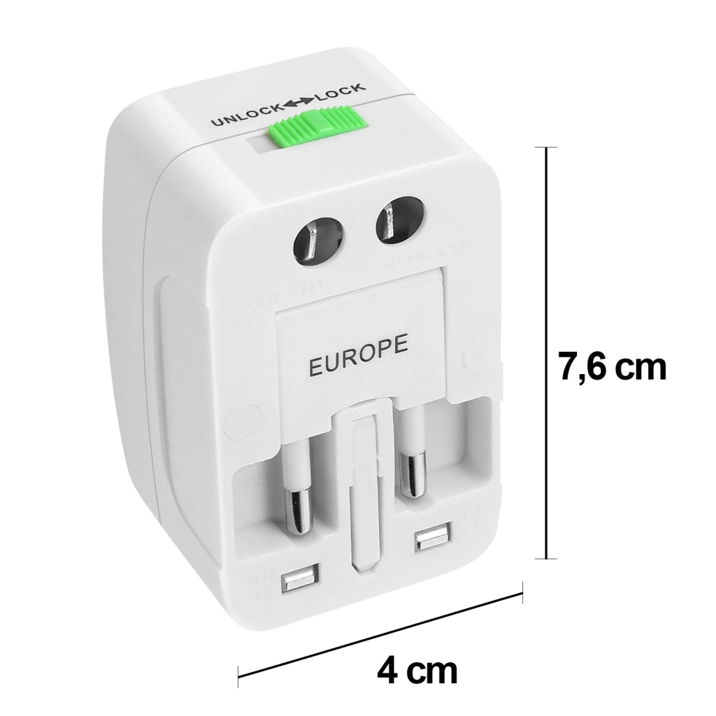 Adattatore di Alimentazione Universale per Dispositivi Elettrici Protezione Sovratensione Bianco Avizar
