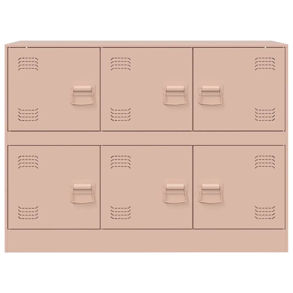 Credenza cassettiera armadio mobile contenitore organizer per cucina soggiorno salotto 99 x 39 x 73 cm acciaio rosa 02_0036219