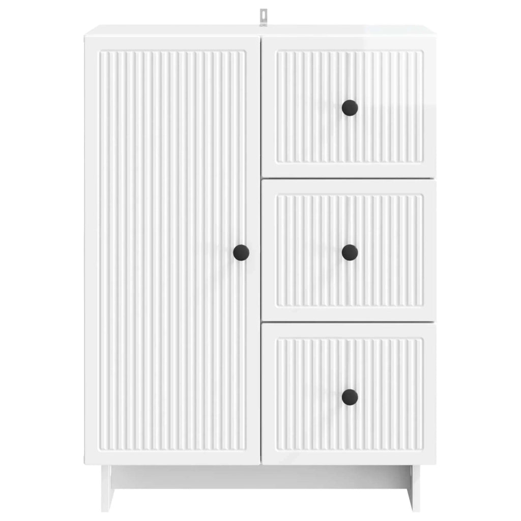Credenza Bianco Lucido 66 x 34,5 x 90 cm Legno ingegnerizzato 893939