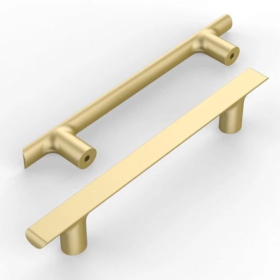 Maniglie in acciaio lucidato a specchio - 10 pezzi - Qualità eccellente - Borchiature in oro - Pomo per cassetti - Ideali per DIY - Adatti per cassetti e sportelli