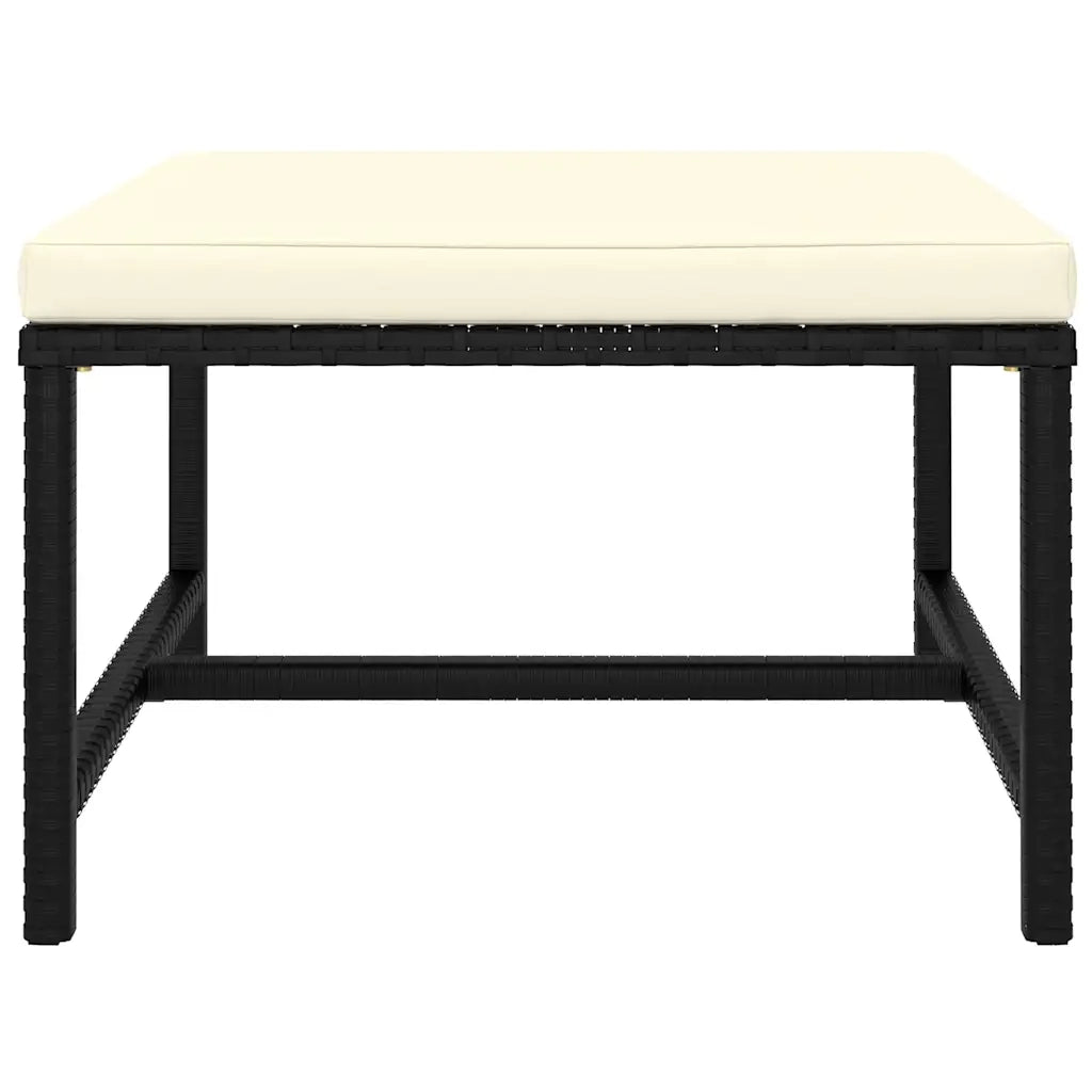 Set Divani da Giardino 5 pz con Cuscini in Polyrattan Nero 3059780