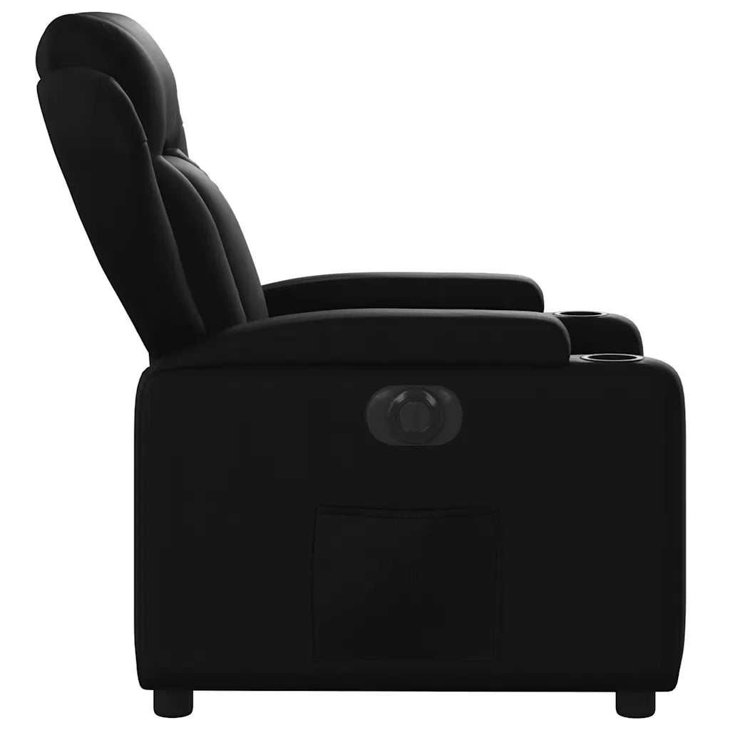 Divano Sedia-Poltrona Reclinabile Elettrica Nera in Similpelle 647102