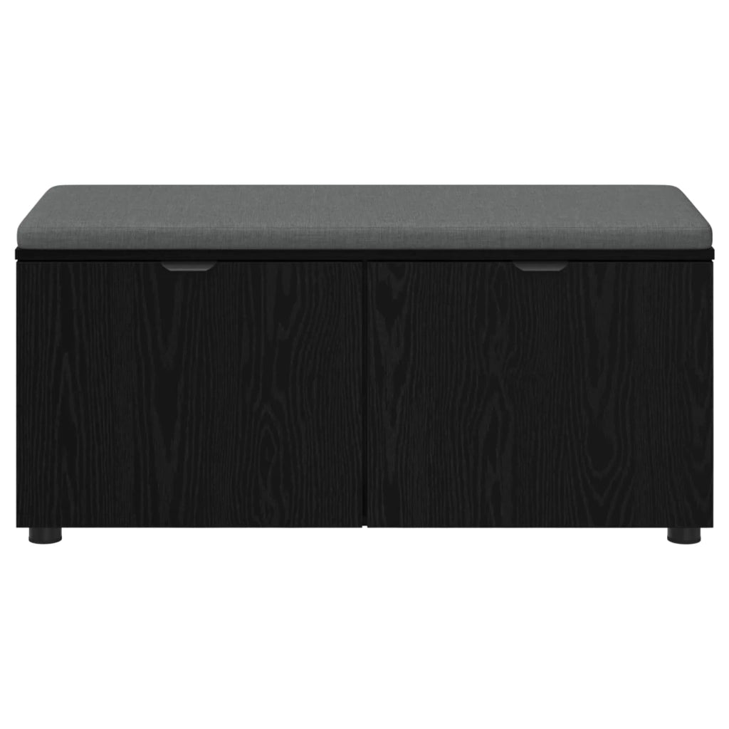 Panca per ingresso con cuscino-Sgabello-Panca da Corridoio Rovere Nero 100 x 38 x 46 cm 634379
