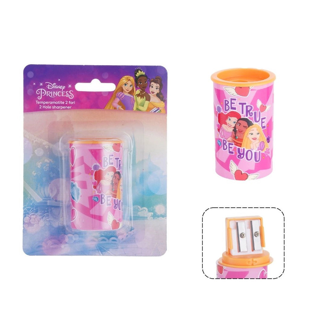 Trade Shop - Temperamatite Rotondo A 2 Fori Principesse Con Serbatoio Per Scuola Casa Bambine 961211 -