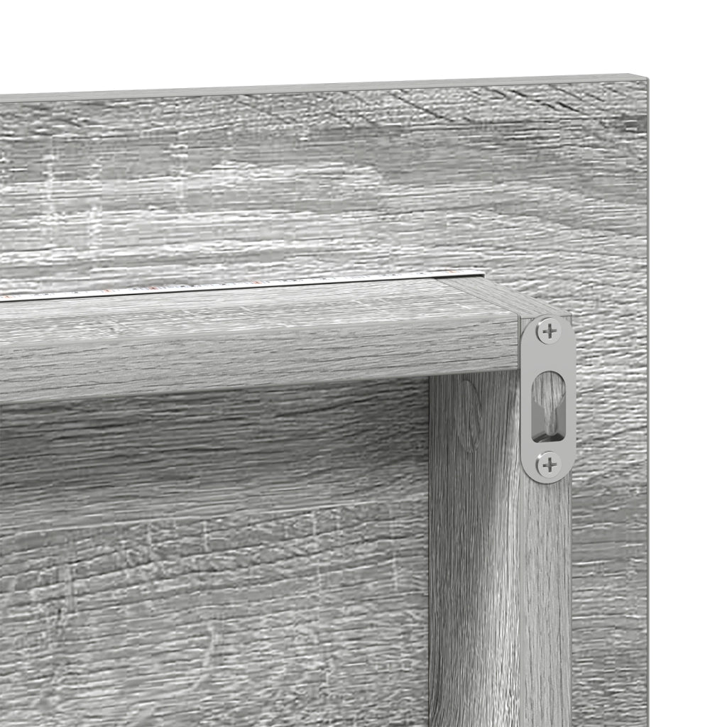 Mobile da bagno  con specchio e luce LED Grigio Sonoma 80x37 cm