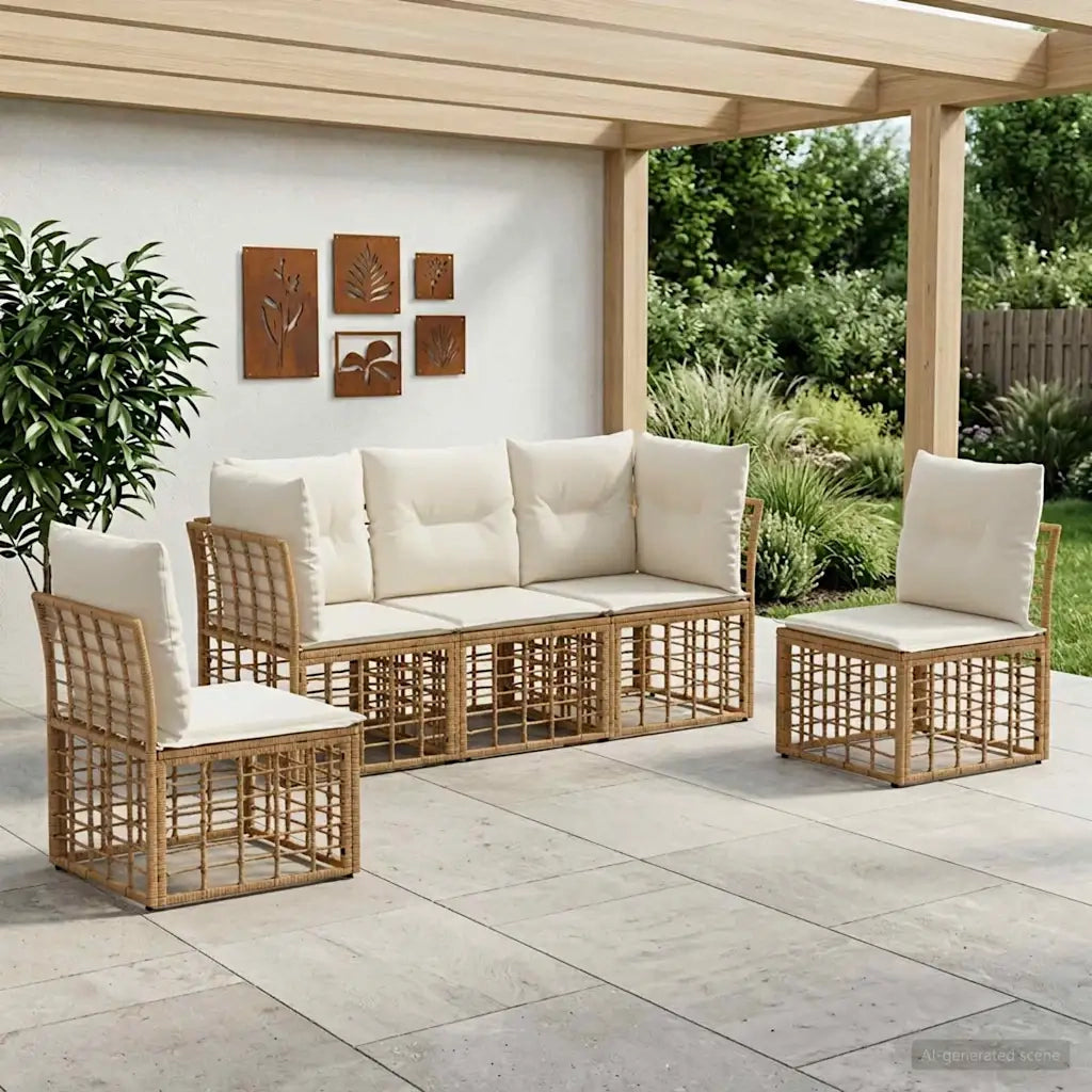 Set di divani da esterno Naturale Poliestere 3437426