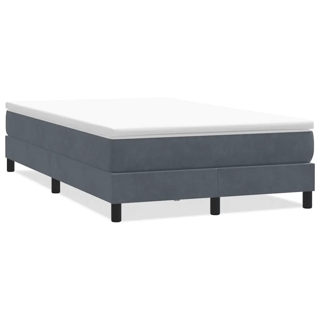 Giroletto Molle senza Materasso Grigio Scuro 120x210 cm Velluto