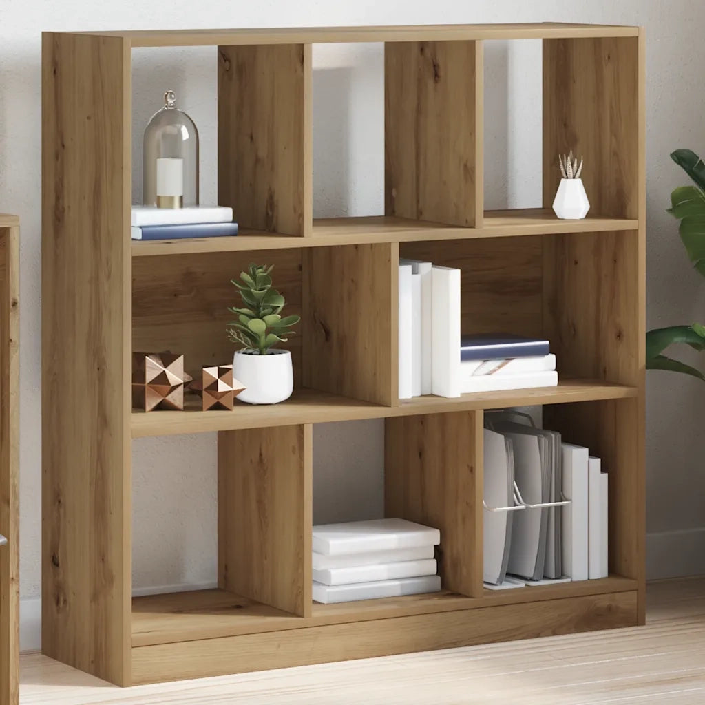 Libreria-Scaffale per Libri-Mobile di Stoccaggio Rovere Artigianale 97,5x29,5x100 cm Legno Multistrato