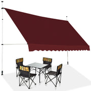 Tenda da sole telescopica e retrattile, Tenda parasole resistente ai raggi UV impermeabile 395 x 120 cm Rosso