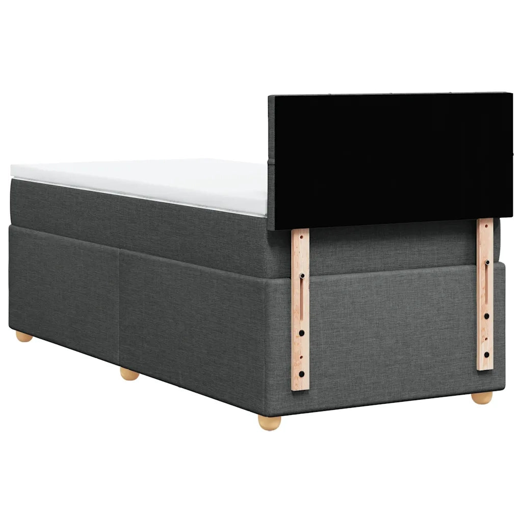 Letto singolo | Letto per adulti | Giroletto a Molle con Materasso Grigio Scuro 80x200 cm Tessuto