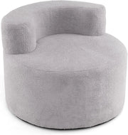 Poltrona Pouf a Sacco, Divano da Pavimento a Forma di Luna con Morbido Tessuto, Spugna ad Alta Resilienza e Schienale Curvo, Divano Rotondo per Salotto, Camera da Letto e Soggiorno (Grigio)