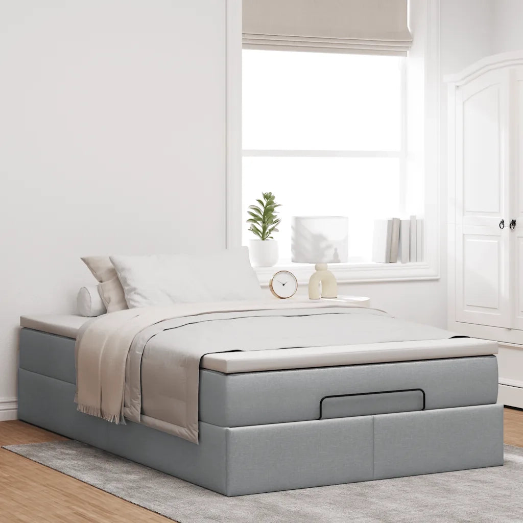 Struttura Letto Pouf con Materasso 120x200 cm in Tessuto 3311099