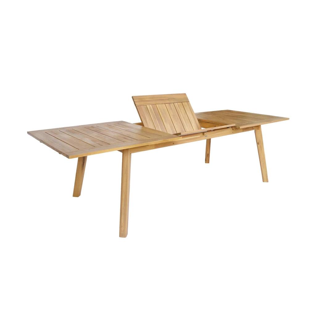 Set tavolo da giardino estensibile in legno di acacia con 6 sedie,