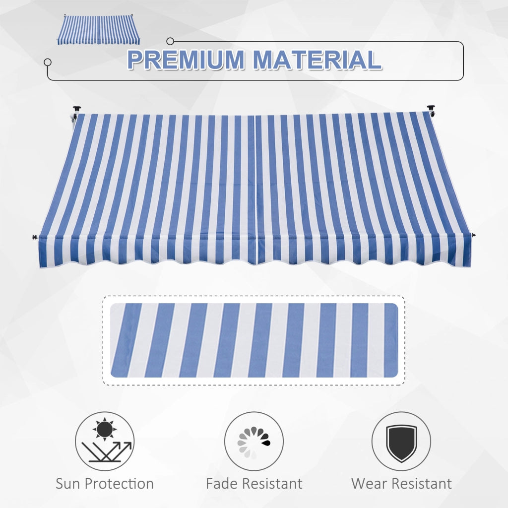Tunica da balcone con manovella manuale 300 x 150 x 170 280 cm altezza regolabile antisporco facile installazione struttura alluminio poliestere blu bianco