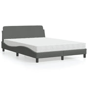 Letto con Materasso Dover Grigio Scuro 140x190 cm Tessuto