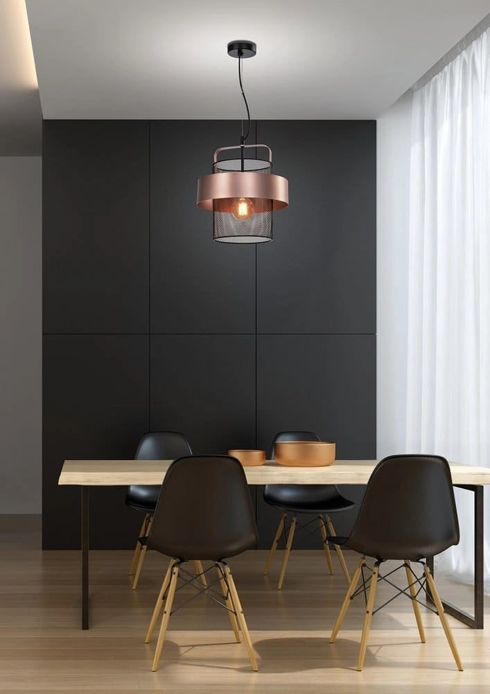 Lampada a sospensione Candellux FIBA nera/rosa Ø30 E27