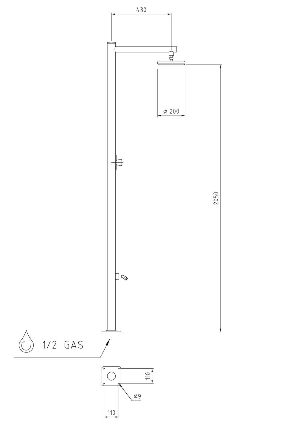 Doccia da Giardino Rubinetto a Vitone Ama Luxury Venere