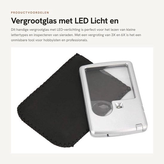 Verglassio con Fonte di Luce LED e Tasca in Pelle