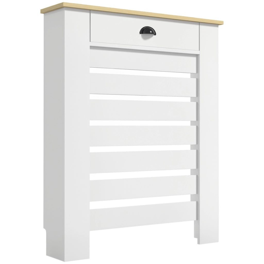 Copriradiatore con 2 cassetti in legno ¨C zephmum ¨C bianco 78x19x95.5 cm