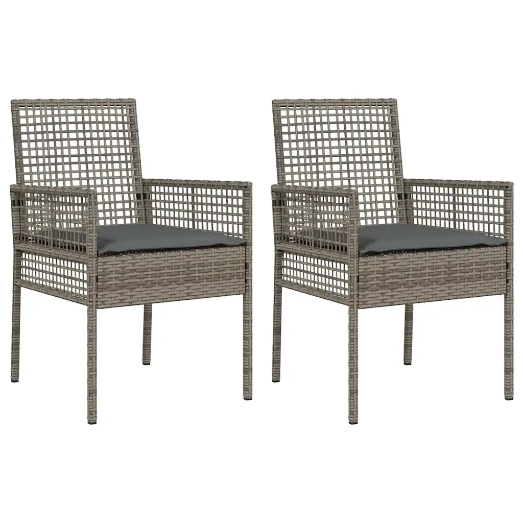 Sedia da Giardino 2 pcs Grigio 55 x 53 x 85 cm polyrattan 42003447
