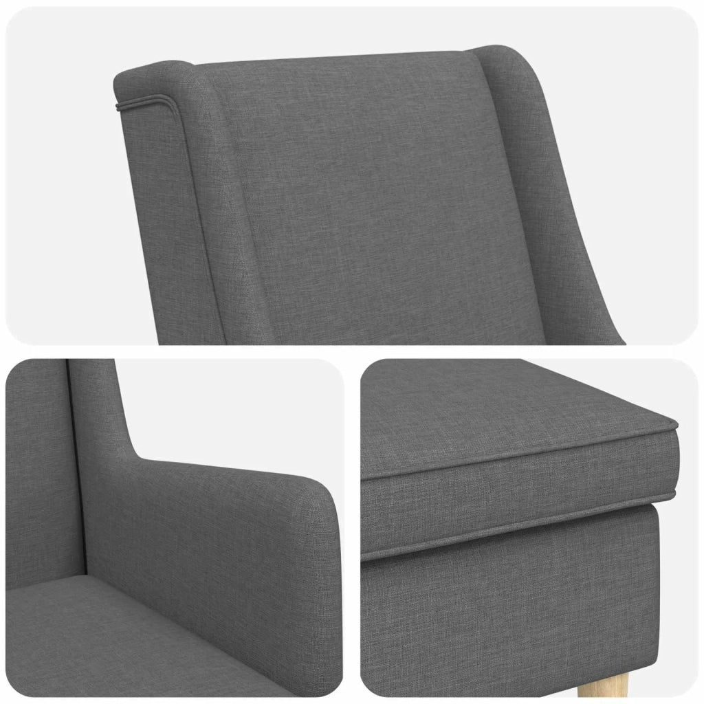 Poltrona con Ottomano 2 pz Grigio Scuro Tessuto 3418853