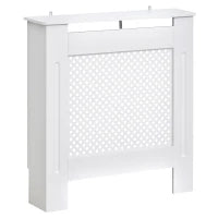 Copritermosifone Moderno a Griglia in MDF per Casa e Ufficio, 78x82x19 cm, Bianco