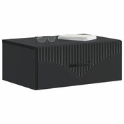 Comodino | Armadio da Notte | Mobiletto da notte a muro con cassetto Nero 49 x 34,5 x 20 cm