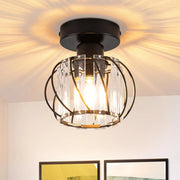 ZMH Lampada da soffitto plafoniera moderna cristallo nero E27 illuminazione vintage per interni