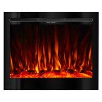 Camino Elettrico da Incasso 63,3x77,1x14,17 cm Effetto Fiamma 1500W Colorado Nero