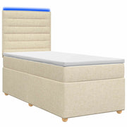 Letto box spring con materasso Crema 100 x 200 cm Tessuto 3455278