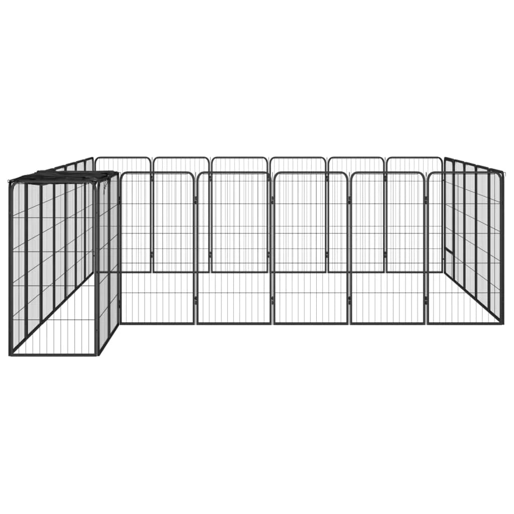 Recinto per cani 26 pannelli 50 x 100 cm acciaio verniciato a polvere nero 02_0043623