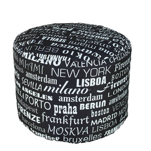 Pouf Puff Puf Tondo 50x40cm Big City Nero Avalli