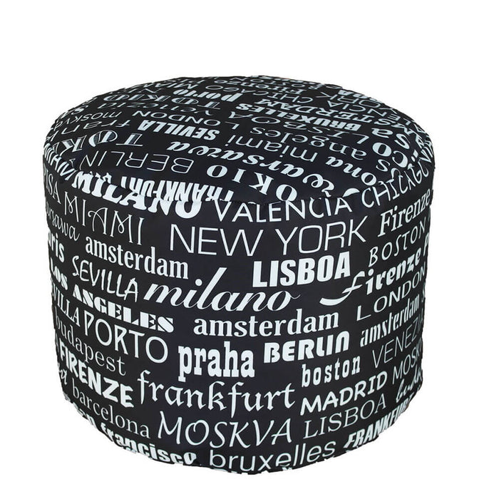 Pouf Puff Puf Tondo 50x40cm Big City Nero Avalli