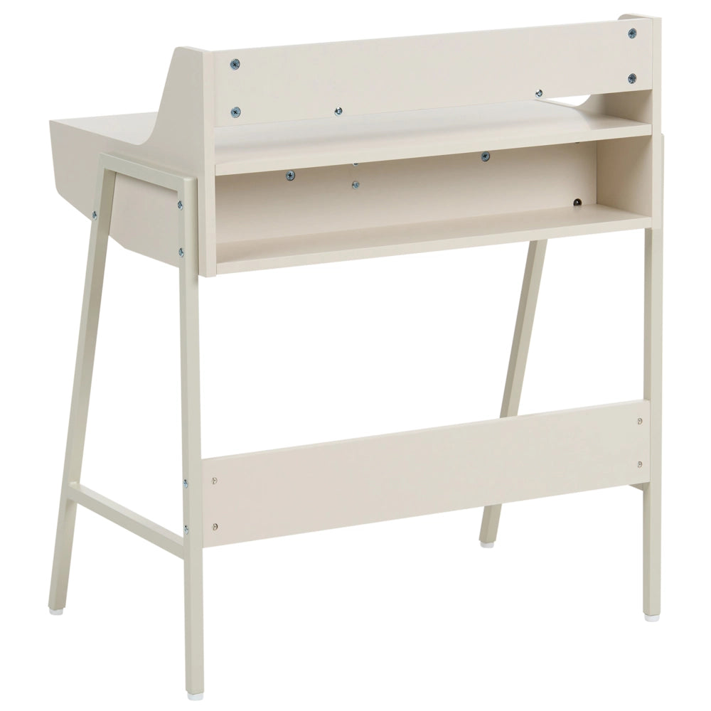 Scrivania da ufficio con 2 cassetti, piano in MDF e struttura in acciaio, beige chiaro stile Scandinavo