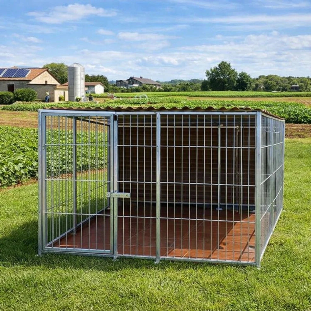 Box per cani coperto di metri 2 e retro in legno zincatura a caldo da 400x200x altezza 180 cm