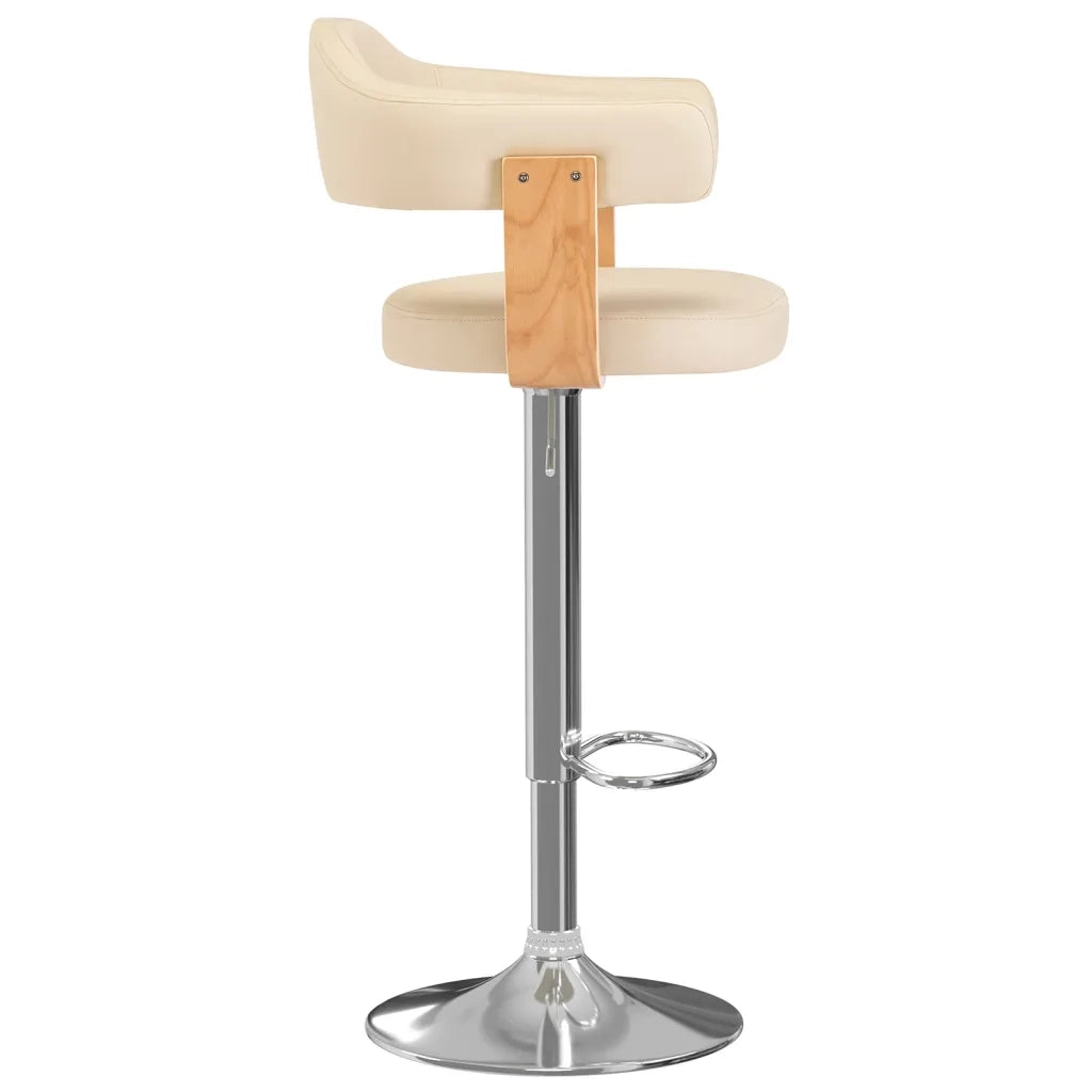 Sgabelli da Bar 2 pz Crema in Legno Curvo e Similpelle 327337
