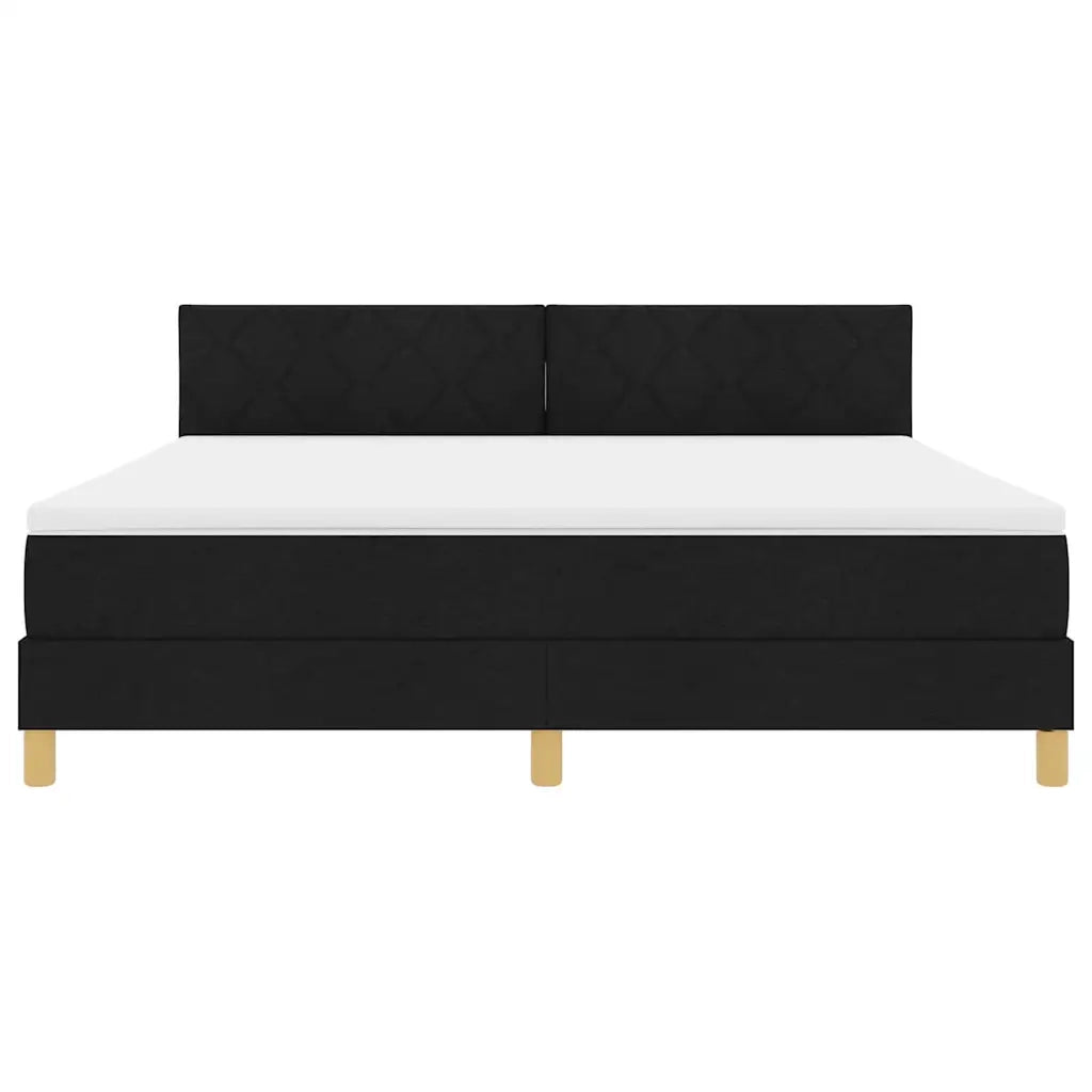 Letto a Sorgente LED con strisce LED Nero 180 x 200 cm Tessuto 3342536