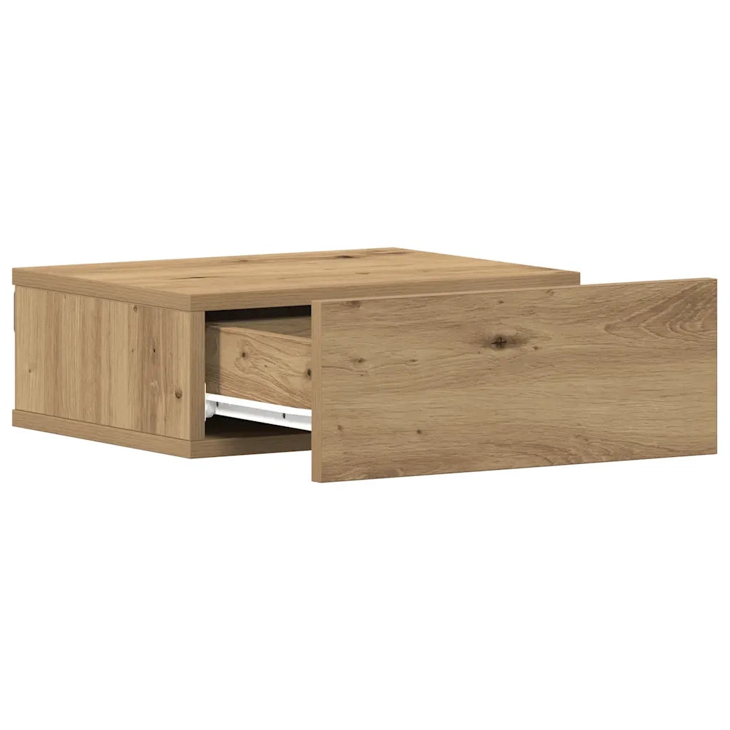 Comodini Pensili 2pz Rovere Artigianale 40x30x15 cm Truciolato 861122