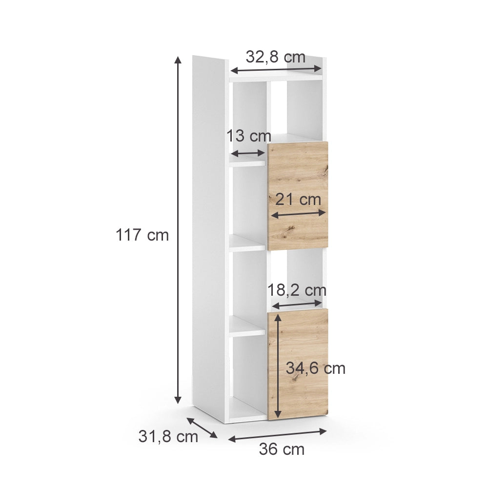 Vicco Mobiletto da bagno Bianco 36 x 117 cm con 2 cassetti