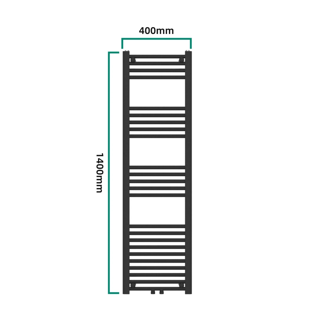 Radiatore scaldasalviette da bagno acciaio 140 x 40 cm nero 03_0010420