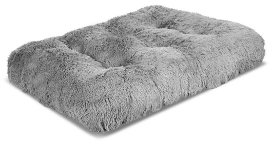 AIO FACTORY Cuscino per cuccia per cani 100x70 cm grigio chiaro peloso impermeabile