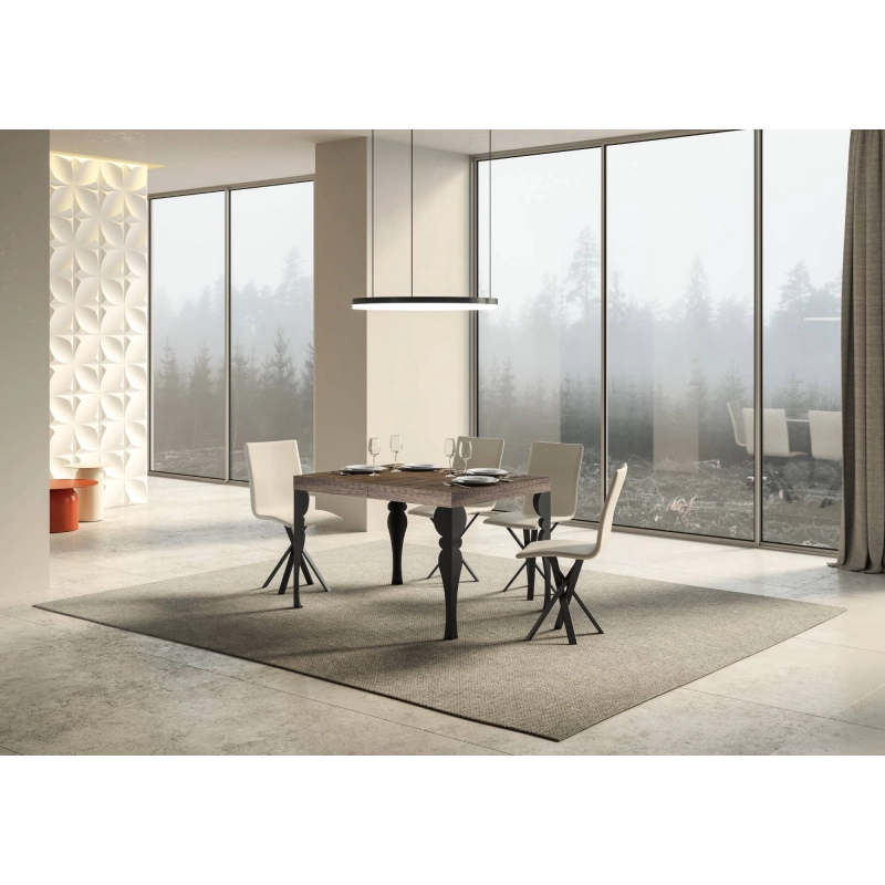 Tavolo allungabile 90x130/234 cm Paxon Premium telaio Antracite - Noce