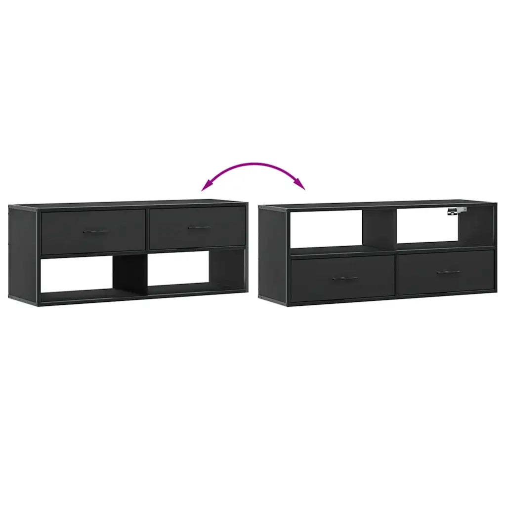 Mobile TV | Armadietto TV | Mobile Porta TV Nero 100x31x39,5 cm in Truciolato e Metallo
