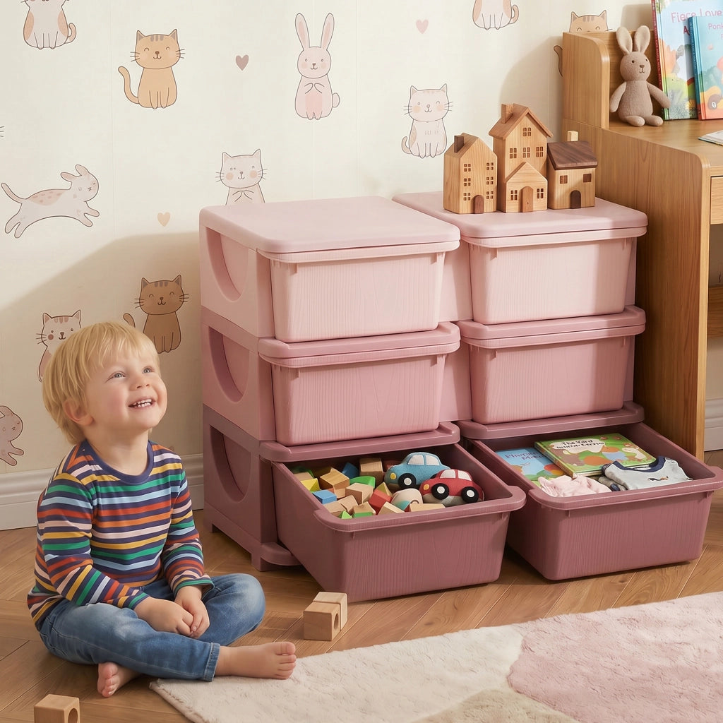 Cassettiera per Bambini con 3 Cassetti ¨C zephmum ¨C Rosa