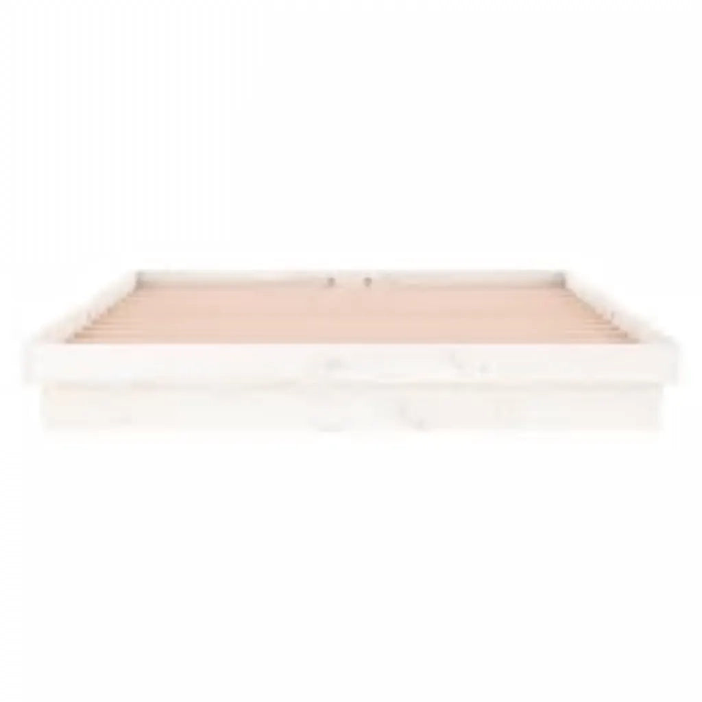 Giroletto con LED Bianco 160x200 cm in Legno Massello 819983