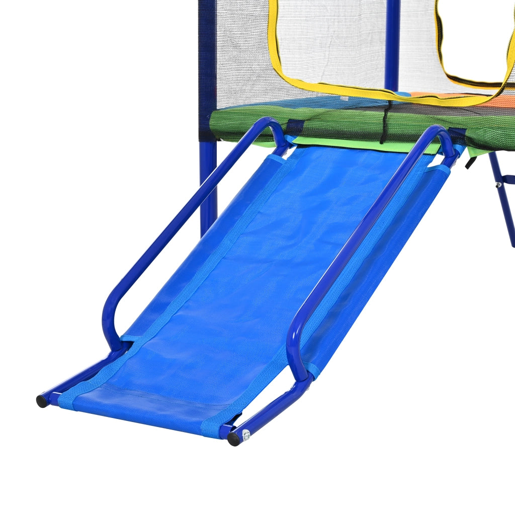 Parco Giochi da Esterno 4 in 1 336x217x238 cm con Trampolino; Altalene; Scivolo e Canestro