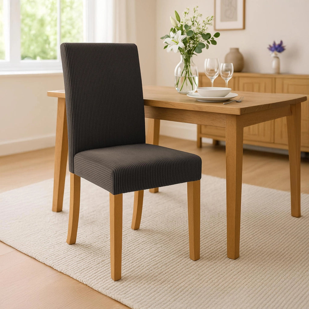 Set di 2 sedie per sala da pranzo Ina Cord anticate chiare 3