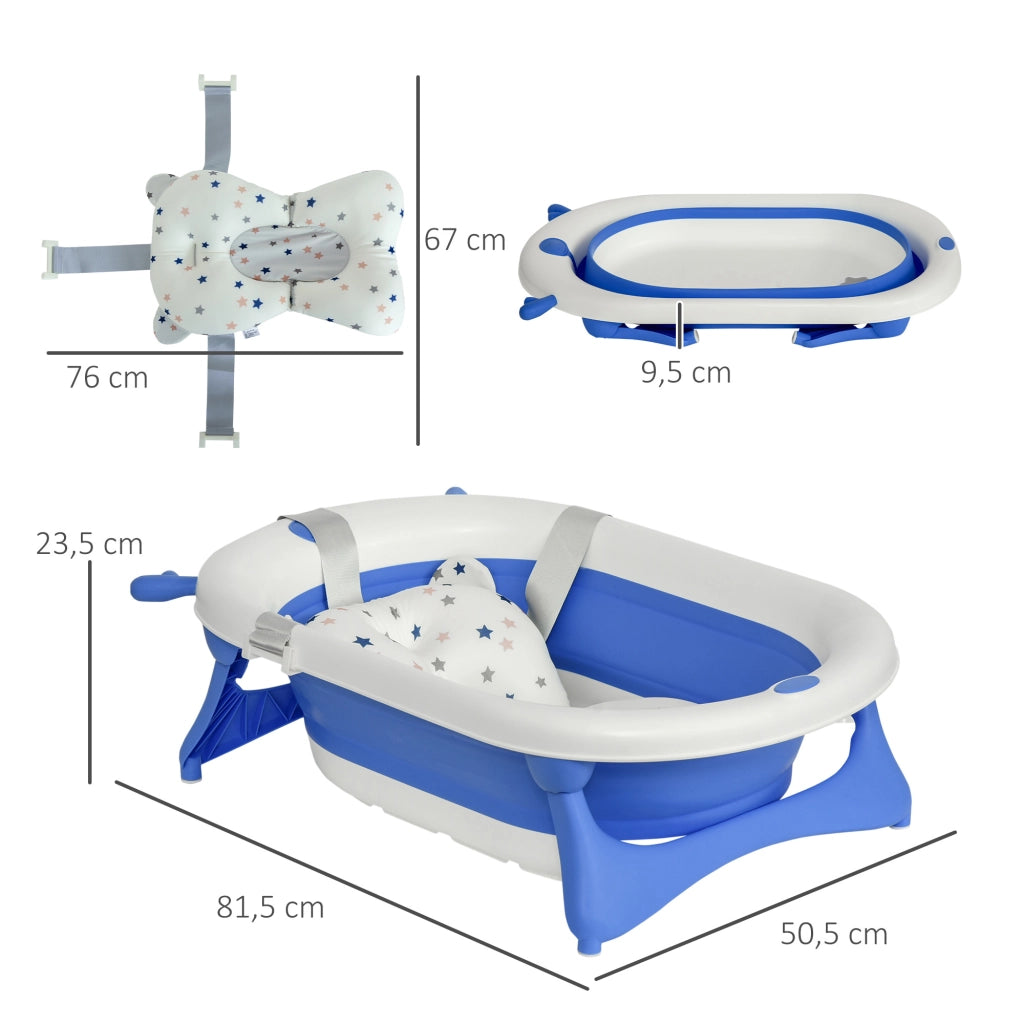 Lettino per Bambini Pieghevole ¨C zephmum ¨C Blu 81.5x50.5x23.5 cm