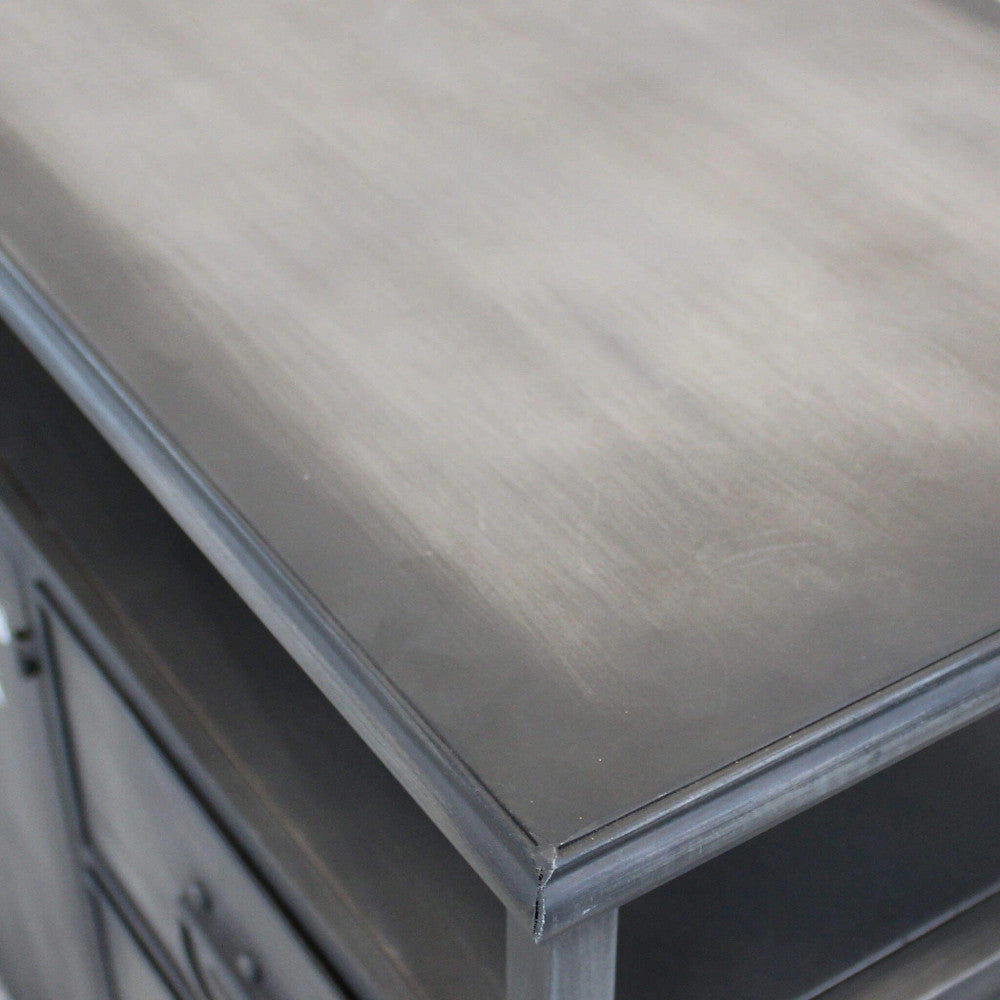 Mobile Emeric 132,5x37,5x82 h cm in Acciaio Grigio